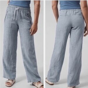 Athleta Cabo Wide Leg Linen Pants